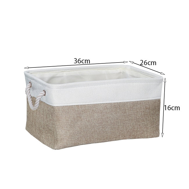 Cotton Linen Folding Storage Baskets Kitchen Essentials