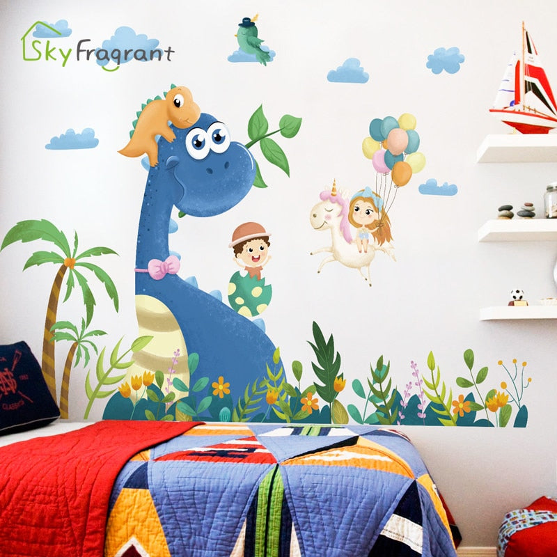 Creative Cartoon Dinosaur Wall Sticker Kitchen Essentials