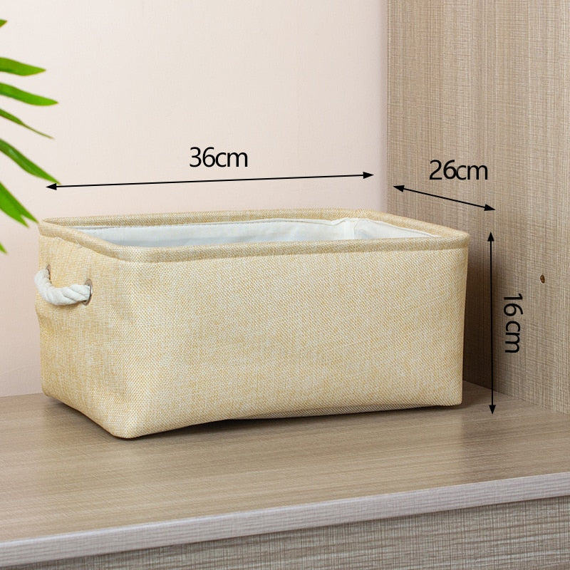 Cotton Linen Folding Storage Baskets Kitchen Essentials