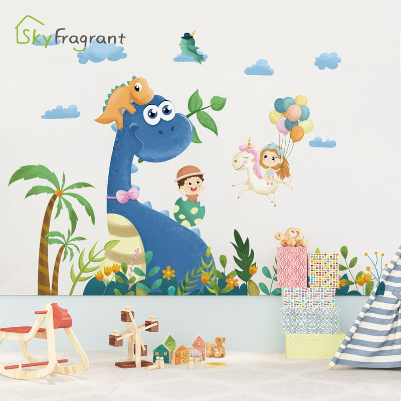 Creative Cartoon Dinosaur Wall Sticker Kitchen Essentials