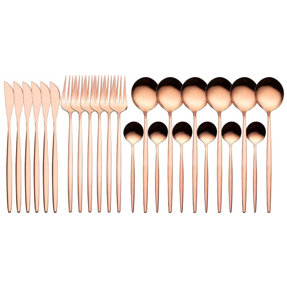 24pcs Luxury Cutlery Sets Kitchen Essentials