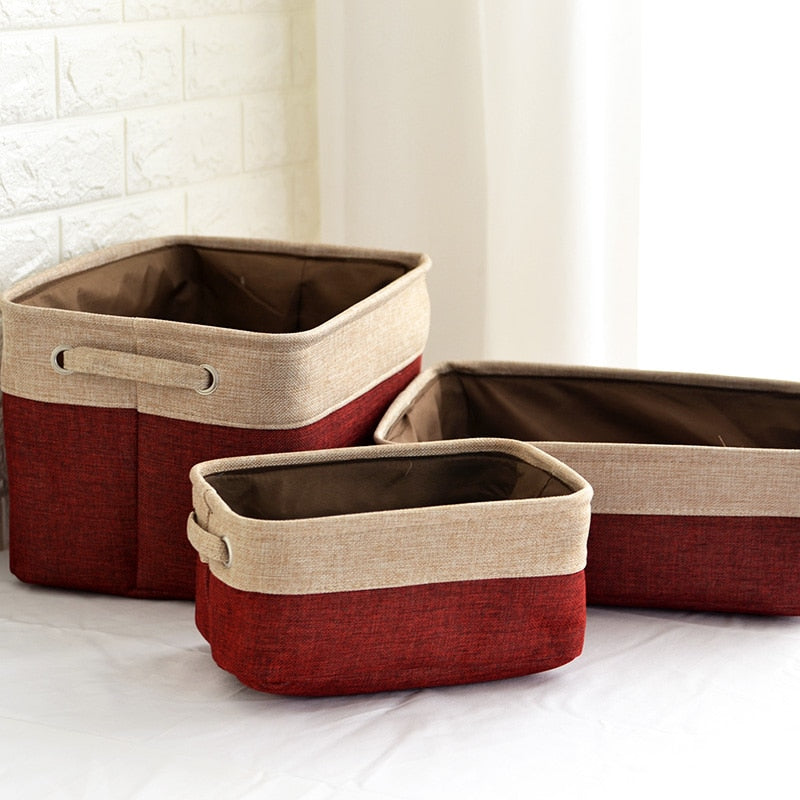 Nordic Linen Storage Baskets Kitchen Essentials