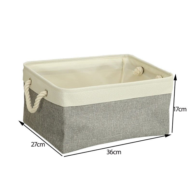 Cotton Linen Folding Storage Baskets Kitchen Essentials