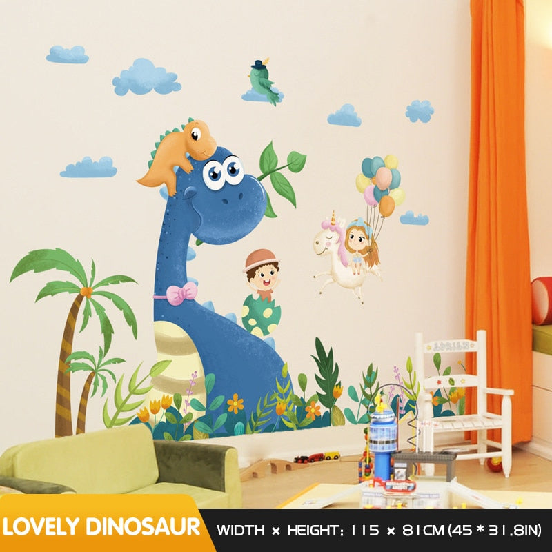 Creative Cartoon Dinosaur Wall Sticker Kitchen Essentials