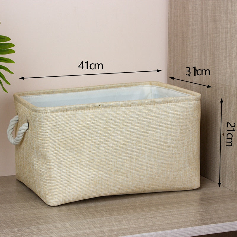Cotton Linen Folding Storage Baskets Kitchen Essentials