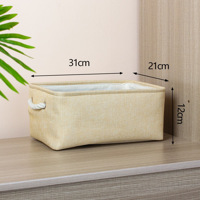 Cotton Linen Folding Storage Baskets Kitchen Essentials