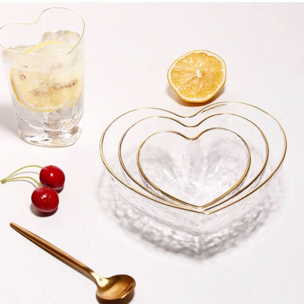 Heart Shape Bowls and Cup Set
