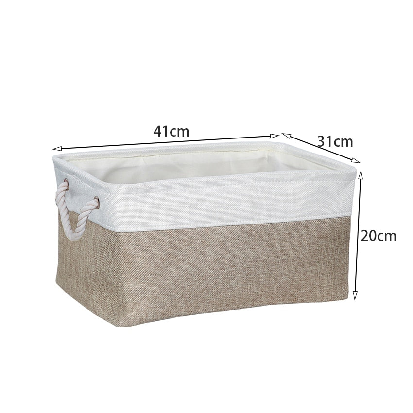 Cotton Linen Folding Storage Baskets Kitchen Essentials