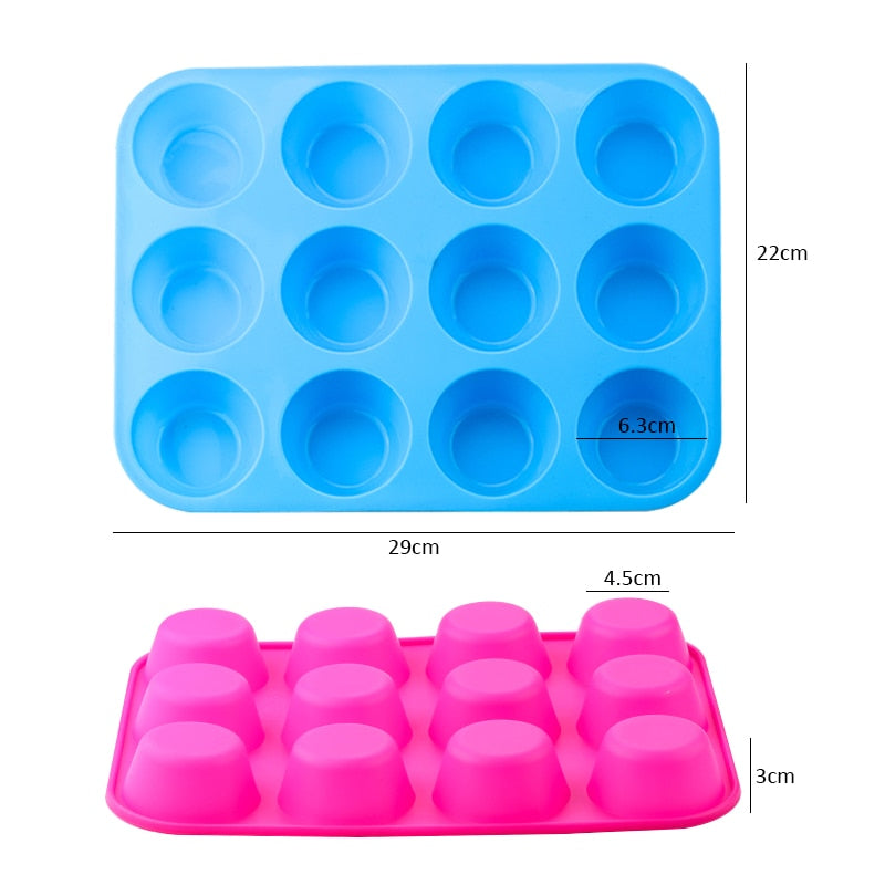 Mini Muffin 12 Holes Silicone Round Mold Kitchen Essentials