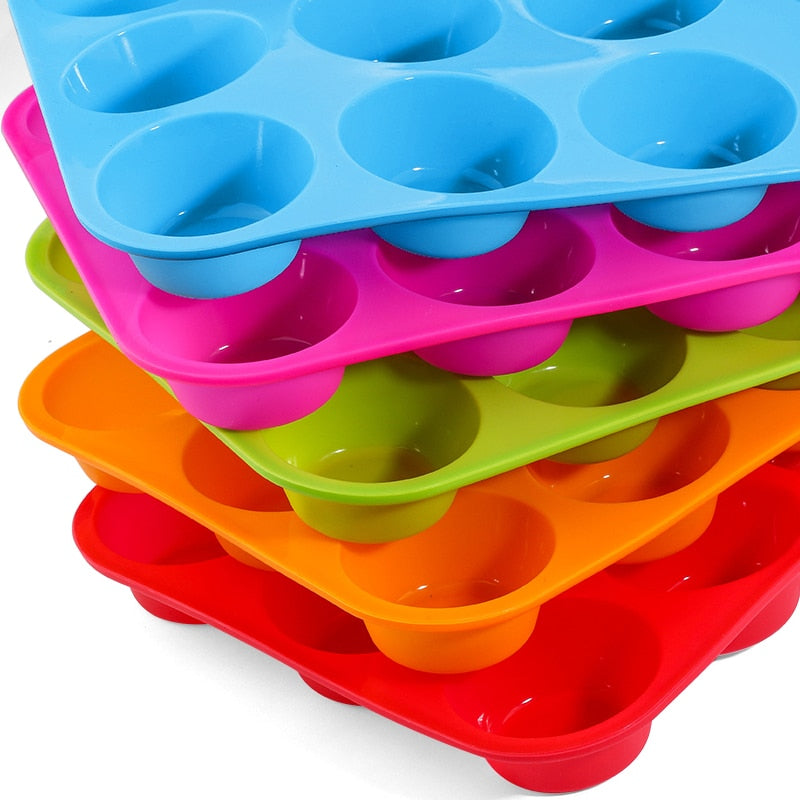 Mini Muffin 12 Holes Silicone Round Mold Kitchen Essentials
