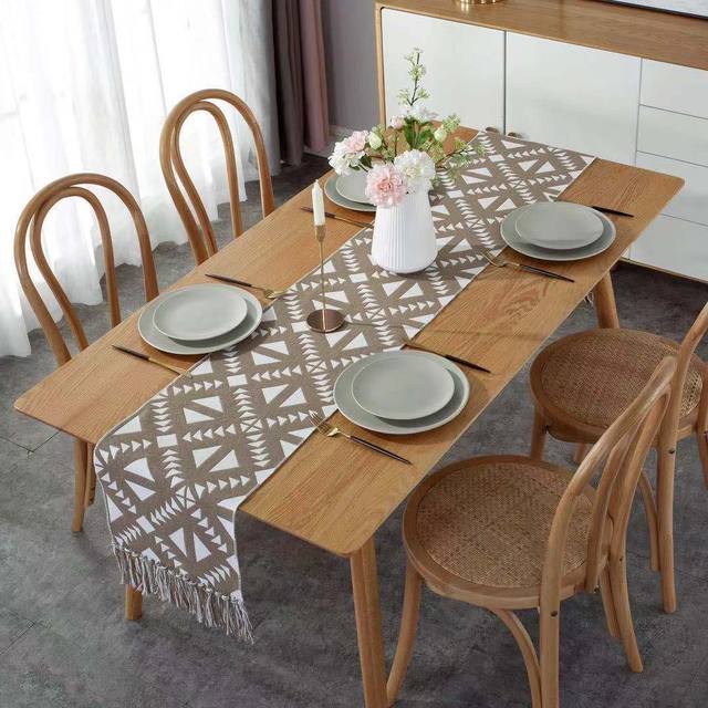 Cotton Linen Table Runner Buffalo Plaid Woven Kitchen Kitchen Essentials