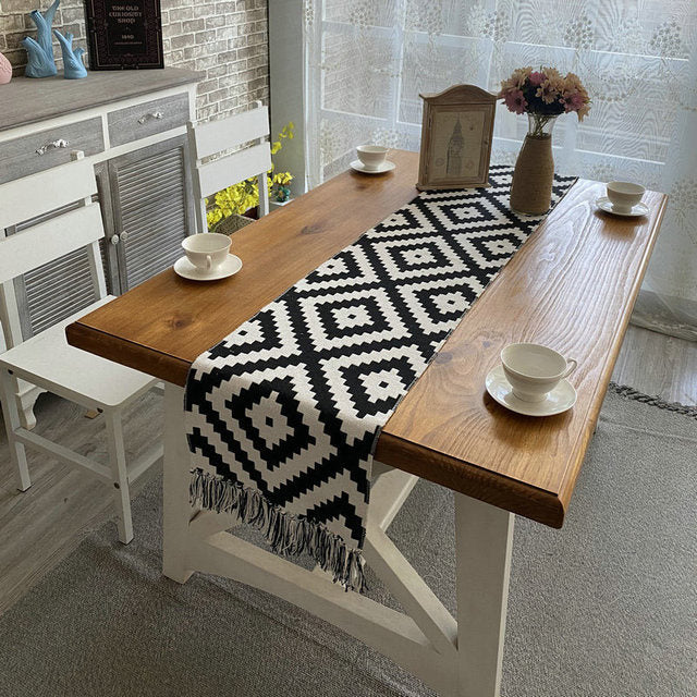 Cotton Linen Table Runner Buffalo Plaid Woven Kitchen Kitchen Essentials