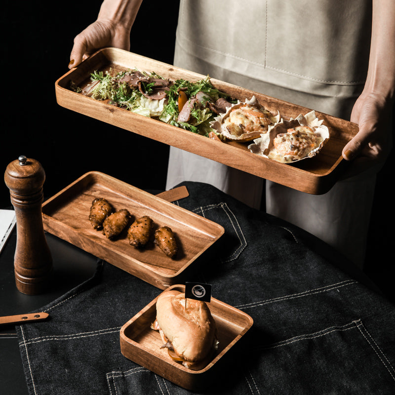 Rectangular Tableware Tray Wooden Western Dinner Plate eprolo