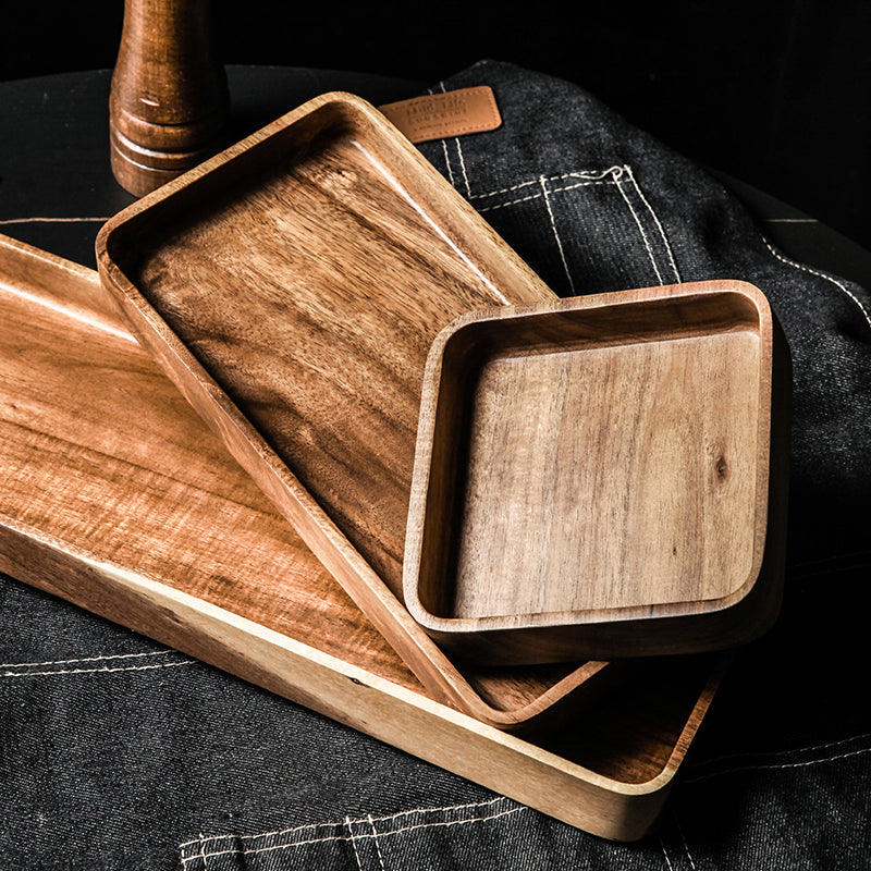 Rectangular Tableware Tray Wooden Western Dinner Plate eprolo
