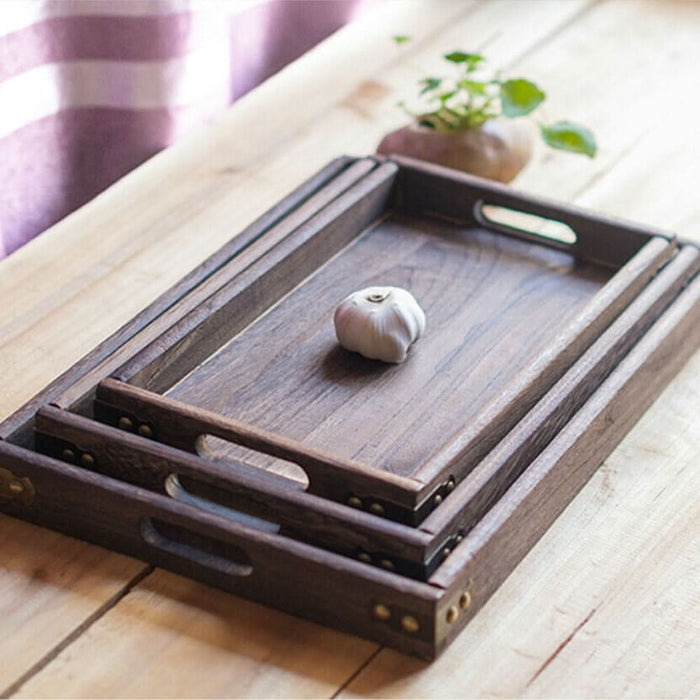 Retro Wooden Pallet Rectangular Dinner Trays Kitchen Essentials