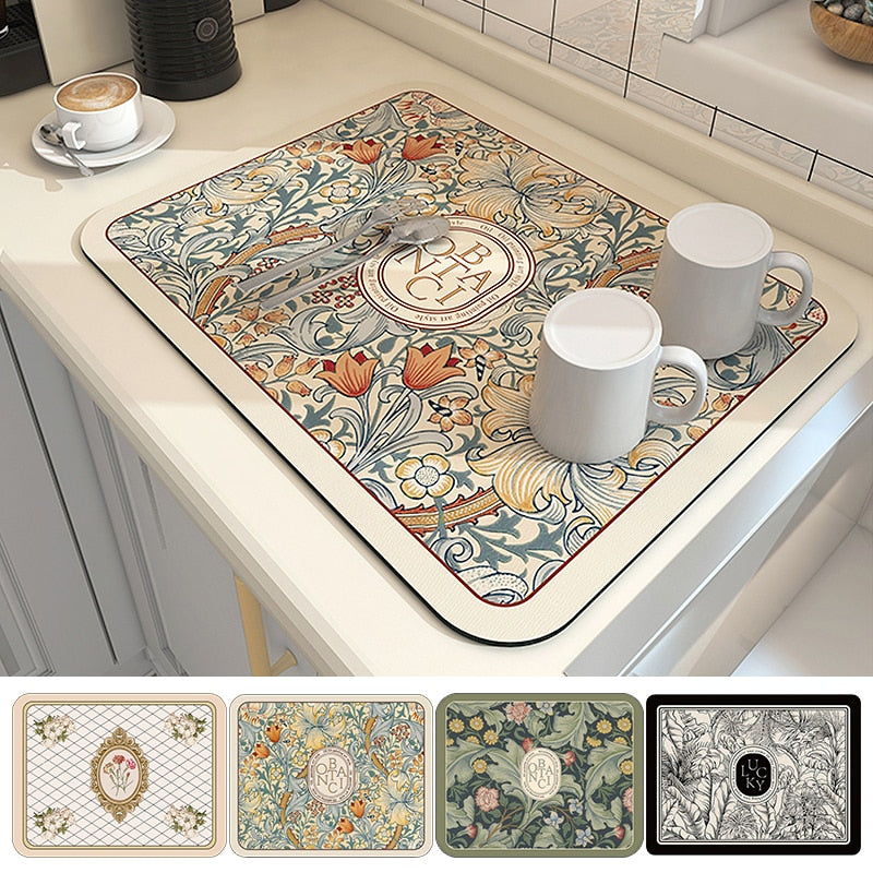 Kitchen Vintage Absorbent Draining Pad Kitchen Essentials