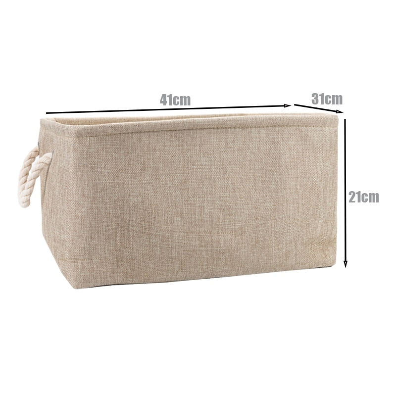 Cotton Linen Folding Storage Baskets Kitchen Essentials
