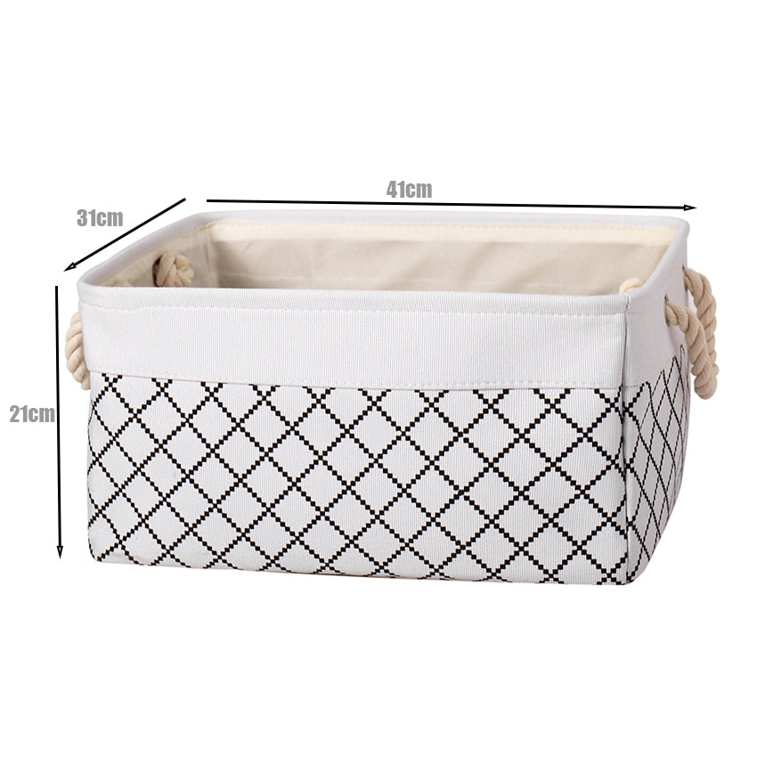 Cotton Linen Folding Storage Baskets Kitchen Essentials