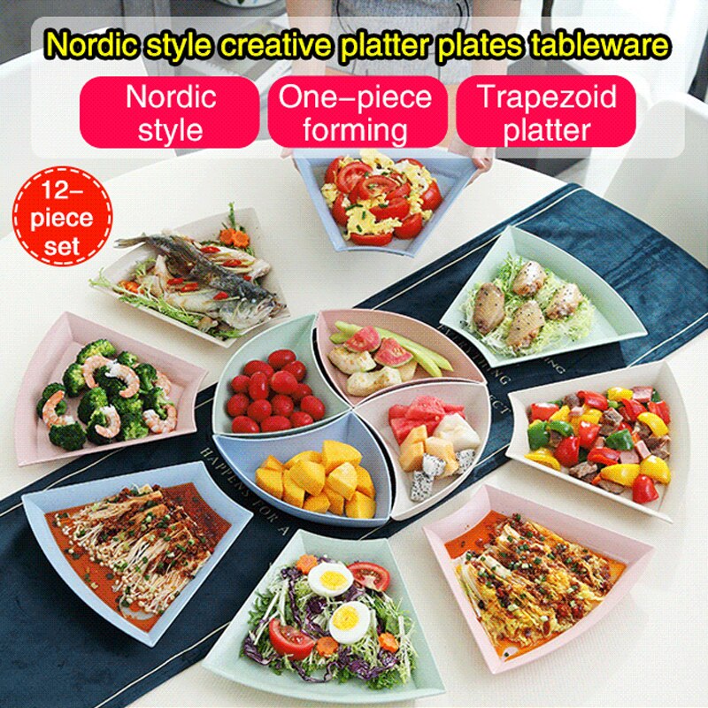 12PCS Nordic Creative Platter Kitchen Essentials