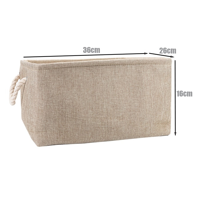 Cotton Linen Folding Storage Baskets Kitchen Essentials
