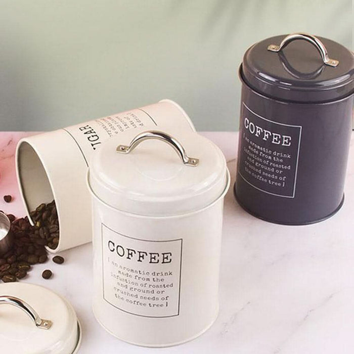 Set of 3 Metal, Kitchen - Coffee, Sugar, Tea Storage Box Tin Canisters Kitchen Essentials