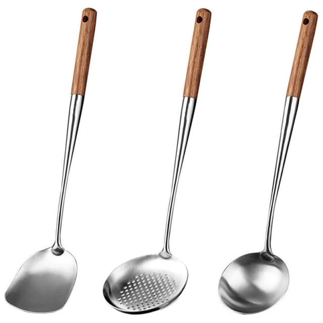 Wok Spatula and Ladle Set Kitchen Essentials