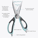 Kitchen Scissors Multifunctional Poultry Bottle Opener Bone Cutter Shear Scissors Peel Poultry Shear With Magnetic Storage Bag eprolo