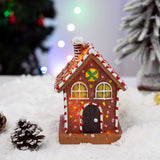 Christmas Glowing Gingerbread House Decoration Christmas Home Living Room Atmosphere Decoration Desktop Resin Decoration eprolo