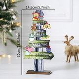 Wooden Christmas Letter Decorative Tabletop Ornament Creative Christmas Tree Decoration eprolo