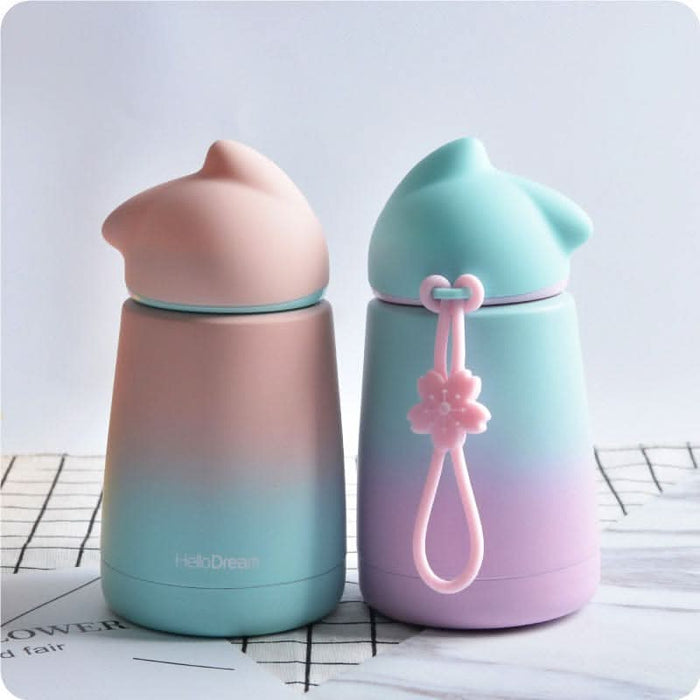 Cute Cat  Water Bottle Girl Woman Lovers Hot Stainless Steel Water Bottle Coffee Milk Cute Water Bottle Girl Drinkware eprolo