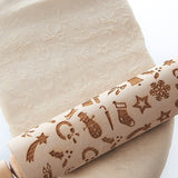 Merry Christmas Elk Wooden Print Rolling Pin Christmas Home Decorations Navidad Decor Noel Dessert Tools New Year 2020 DIY Craft eprolo