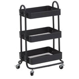 Acero Three Tier Black Metal Trolley Orsina