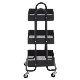 Acero Three Tier Black Metal Trolley Orsina