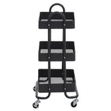 Acero Three Tier Black Metal Trolley Orsina