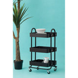 Acero Three Tier Black Metal Trolley Orsina