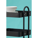 Acero Three Tier Black Metal Trolley Orsina
