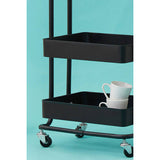 Acero Three Tier Black Metal Trolley Orsina