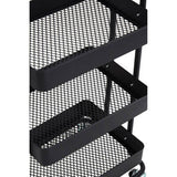 Acero Three Tier Black Metal Trolley Orsina