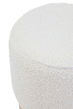 Mota Burl Wood And Cream Boucle Round Stool Orsina