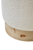 Mota Burl Wood And Cream Boucle Round Stool Orsina