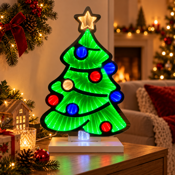 40cm Christmas Tree Infinity Light with Multicoloured LEDs