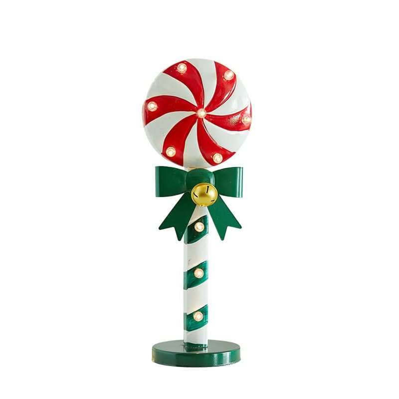 Christmas Decorative Iron Candy Cane LED Desk Decoration for Store Window Display and Festival Atmosphere Decoration eprolo