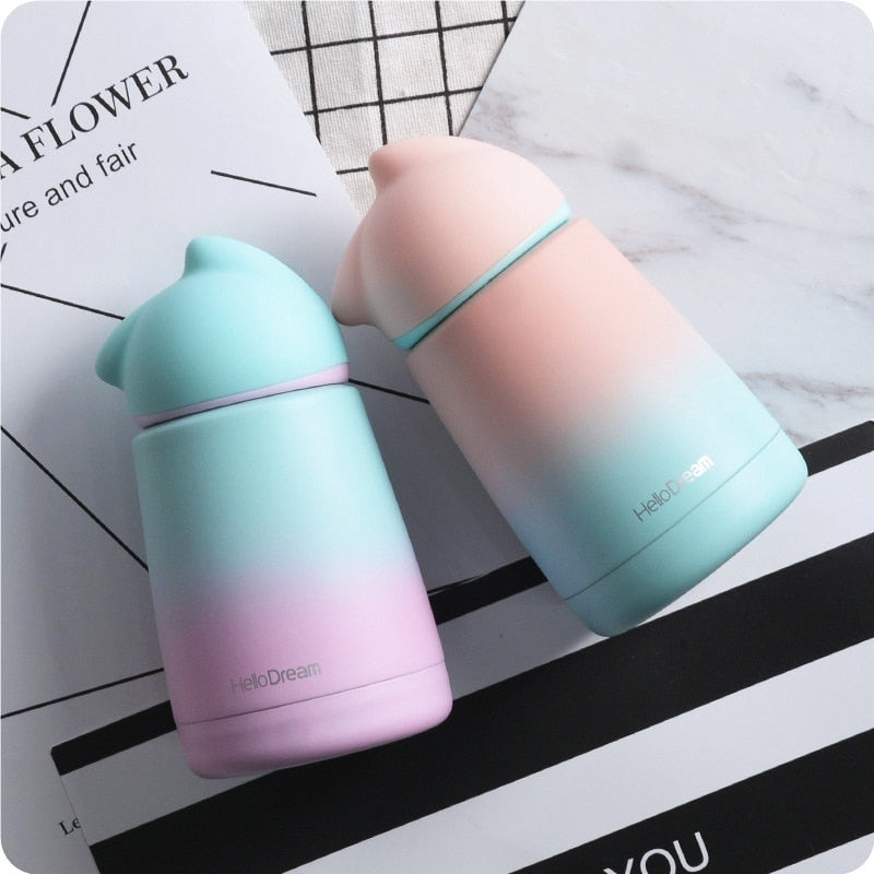 Cute Cat  Water Bottle Girl Woman Lovers Hot Stainless Steel Water Bottle Coffee Milk Cute Water Bottle Girl Drinkware eprolo