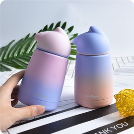 Cute Cat  Water Bottle Girl Woman Lovers Hot Stainless Steel Water Bottle Coffee Milk Cute Water Bottle Girl Drinkware eprolo