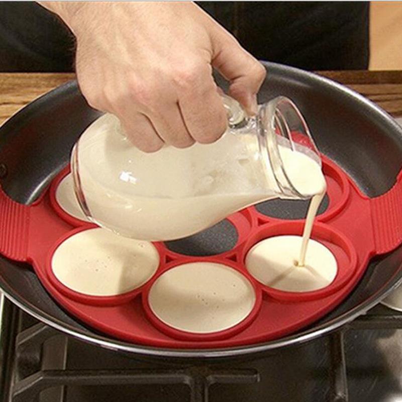 Silicone Pancake Flip Mold Nonstick Flippin' Pancake Maker Egg Ring Shape Mould  Tools eprolo