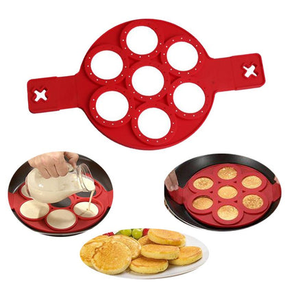 Silicone Pancake Flip Mold Nonstick Flippin' Pancake Maker Egg Ring Shape Mould  Tools eprolo