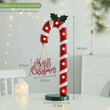 Christmas Decorative Iron Candy Cane LED Desk Decoration for Store Window Display and Festival Atmosphere Decoration eprolo