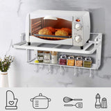 Wall Mounted Microwave Rack – 2-Tier Aluminum Shelf with Guard Rail 21.6in Massive Discounts