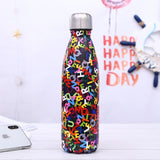 Stainless Steel Thermos Vacuum Flask Bottle 500ml Coffee Milk Cup Lovers Gradient Color Outdoor Travel Sport Hot Water Bottles eprolo