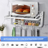 Wall Mounted Microwave Rack – 2-Tier Aluminum Shelf with Guard Rail 21.6in Massive Discounts